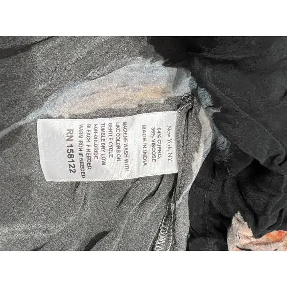 Scully Womens Black Rayon Feather V-Neck XL Blouse A004463 - Picture 5 of 6